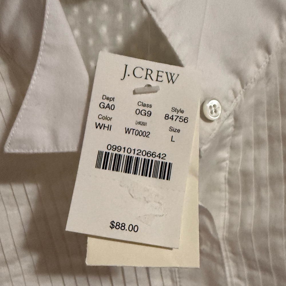 J. Crew White Button Down Shirt - Large - NWT - Picture 3 of 5